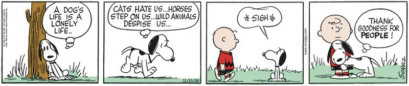 Illustration for article titled In each other, Charlie Brown and Snoopy found solace in a cruel world